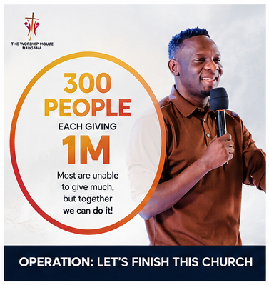 Graphic: 300 people each giving 1M. Most are unable to give much, but together we can do it.